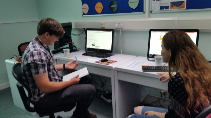 Sophie and Mark set to interviewing each other about their work experience with Citizens Advice.